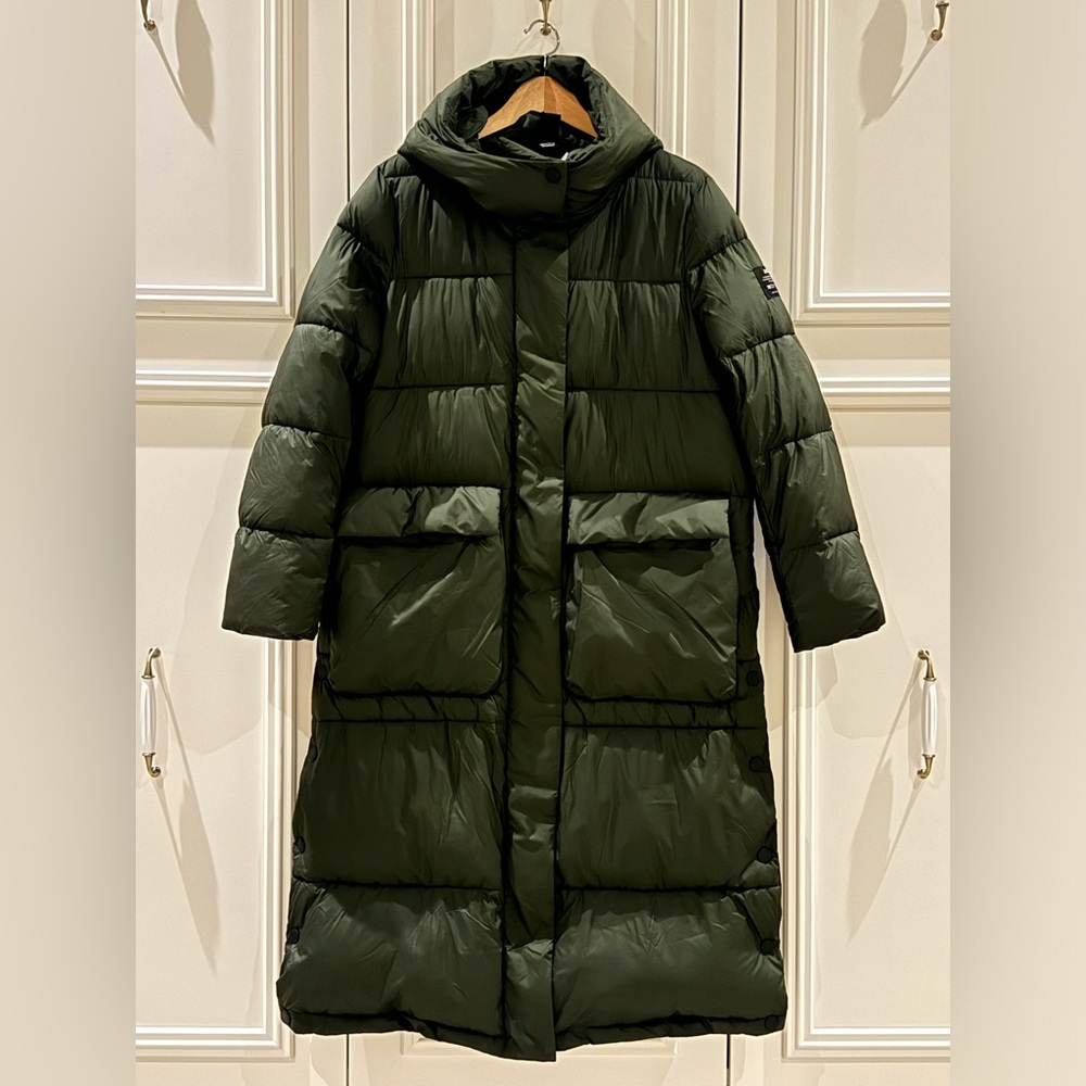 Women's Olive Puffer Coat